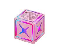 MOLERRI Enceinte Extérieure sans Mini avec Lumière Colorée RGB, Caisson de Basses Stéréo Portable, Caisson de Basse, Enceinte Bluetooth Atmosphérique Rose