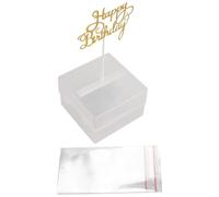 MOLERRI Ensemble de Boîte à Argent pour Gâteau, Moule à Gâteau pour Faire Sortir de l'argent, Boîte à Argent pour Gâteau ATM en Plastique avec Paillettes d'or et Un Topper de Gâteau Anniversair