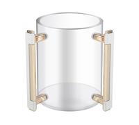 MOLERRI Gobelet de Lavage à la Main en Acrylique, Design Rond, Gobelet de Lavage à la Main avec Deux Poignées en Métal pour la Purification de Prière Juive, Finition Dorée.
