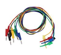 MOLERRI Kit de 5pcs de Clips de Test 4mm avec Fiche Banane Empilable, Câble de Test pour Multimètre pour Essais Électriques