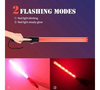 MOLERRI Matraques de Signalisation, Bâton de Contrôle de la Circulation, Matraques Lumineuses de Sécurité, Matraques de Signalisation pour le Stationnement et les Aéroports, 16 Pouces, 4 Pièces Durabl