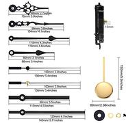 MOLERRI MéCanisme de Mouvement D'Horloge à Pendule Bricolage avec 3 Paires de Mains DifféRentes Kit D'Horloge Murale à Arbre de RéParation de Quartz PièCes de Remplacement