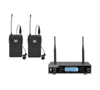 MOLERRI Microphone Cravate Dynamique Professionnel avec Récepteur, Système Audio Karaoké sans pour Une ou Deux Micros, pour Scène de Chant ou Karaoké, Prise Européenne.