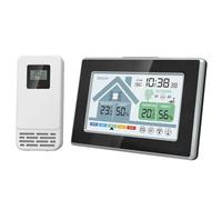 MOLERRI Station Météo Électronique avec Thermomètre D'Intérieur/Extérieur, Hygromètre, Alarme Moisissure et Horloge Météo à Affichage Tactile et Boutons.