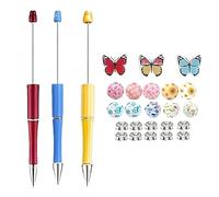 MOLERRI Stylos à Perles en Vrac avec Perles en Silicone Colorées pour Kit de Fabrication de Stylos à Faire Soi-Même pour Femmes, Enfants, Étudiants, Bureau, École