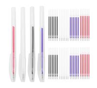 MOLERRI Stylos de Marquage de Tissu EffaçAbles à la Chaleur 4 PièCes Stylos EffaçAbles à la Chaleur avec 48 Recharges pour la Couture et la Confection de Courtepointes