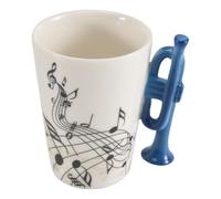 MOLERRI Tasse en Céramique de Musique de 240Ml, Tasses et Tasses Mignonnes de Café, Thé, Lait avec Poignée, Cadeaux de Nouveauté, Trompette