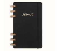 Moleskine Agenda civil à spirales Académique 12 mois Grand format Couverture souple Noir G