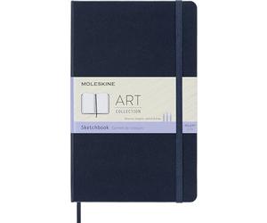 Moleskine 13 x 21 cm Large Art Collection Sketchbook Drawing Pad Notebook Album with Hard Cover and Elastic Closure, Paper Suitable for Pens, Pencils and Crayons, Black, 88 Pages,Blue