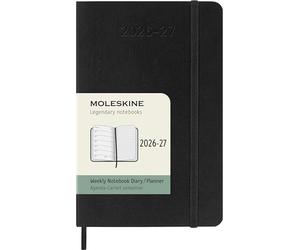 Moleskine 18 Monate Wochenkalender 2026/2027, P/A6, 1 Wo = 1 Seite, Rechts Linierte Seite, Weicher Einband, Schwarz