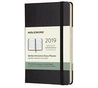 Moleskine 2019 Agenda Semainier Horizontal, 12 Mois, Format De Poche, Couverture Rigide, Noir, 9x14 cm
