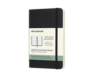 Moleskine 2020 Weekly Horizontal Planner, 12M, Pocket, Black, Soft Cover (3.5 x 5.5)