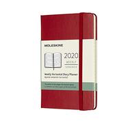 Moleskine 2020 Weekly Horizontal Planner, 12M, Pocket, Scarlet Red, Hard Cover (3.5 x 5.5)