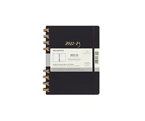 Moleskine 2022-2023 Spiral Académic Planner, 12 m, Extra Large, Remake Midnight, Hard Cover (7,5 x 10)