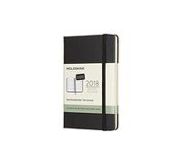 Moleskine 8051272894400 Semaine Calendrier, 12 mois, 2018, horizontal, Allemand, couverture rigide, noir