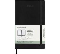 Moleskine - Agenda Hebdomadaire 18 Mois, Agenda de Poche 2022/2023, Carnet Hebdomadaire avec Couverture Souple et Fermeture Élastique, Taille Large 13 x 21 cm, Couleur Noir