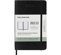 Moleskine - Agenda Hebdomadaire 18 Mois, Agenda de Poche 2022/2023, Carnet Hebdomadaire avec Couverture Souple et Fermeture Élastique, Format Poche 9 x 14 cm, Couleur Noir