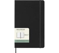 Moleskine Agenda Hebdomadaire 2026 2027 - Agenda 18 mois avec espace pour les notes, couverture rigide et fermeture élastique, couleur noire, format Large 13 x 21 cm