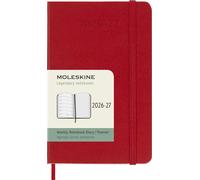 Moleskine Agenda hebdomadaire 2026-2027 – 18 mois, rigide, élastique, rouge 9x14 cm