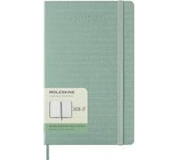 Moleskine Agenda Hebdomadaire 2026 2027 - Agenda 18 mois avec espace pour les notes, couverture rigide et fermeture élastique, couleur vert sauge, format Large 13 x 21 cm