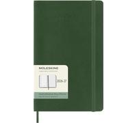 Moleskine Agenda hebdomadaire 2026–2027 18 mois, couverture souple, élastique, vert myrte L 13x21 cm