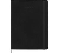 Moleskine Agenda hebdomadaire 18 mois 2026/2027 – espace notes, couv. souple, élastique, XL noir
