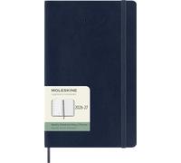 Moleskine Agenda Hebdomadaire 2026 2027 - Agenda 18 mois avec espace pour les notes, couverture souple et fermeture élastique, couleur bleu saphir, format Large 13 x 21 cm