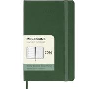 Moleskine Agenda Hebdomadaire, Agenda Hebdomadaire 2026 12 Mois Avec Espace Pour Notes, Avec Couverture Rigide et Fermeture Élastique, Format Pocket 9x14, Couleur Verte