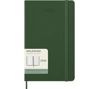 Moleskine Agenda hebdomadaire 2026 12 mois, espace pour notes, couverture rigide 13x21 Vert