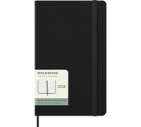 Moleskine Agenda Hebdomadaire, Agenda Hebdomadaire Horizontal 2026 12 Mois, Avec Couverture Rigide et Fermeture Élastique, Format Large 13x21, Couleur Noire
