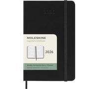 Agenda civil Moleskine 2026 12 mois Semainier Horizontal Format Poche Dur Noir Noir G