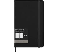 Moleskine Agenda Hebdomadaire, Agenda Hebdomadaire Vertical Pro 12 Mois 2025, Couverture Rigide et Fermeture Élastique, Couleur Noire, Format Large 13x21 cm