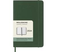 Moleskine Agenda Hebdomadaire avec Espace pour des Notes12 Mois 2024, Agenda 2024, Format Pocket 9x14, Couverture Souple et Fermeture Elastique, Couleur Vert Myrte