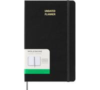 Moleskine Agenda Hebdomadaire Non Daté, Agenda Settimanale avec Espace pour Notes 12 Mois, Couverture Rigide et Fermeture Élastique, Couleur Noir, Format Large 13 x 21 cm