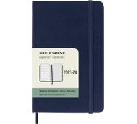 Moleskine - Agenda Hebdomadaire Planner 2023-2024, 18 Mois, Diario Accademico, Couverture Rigide, Format de Poche 9 x 14 cm, Couleur Bleu Saphir