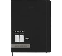Moleskine Agenda Hebdomadaire Vertical Pro 12 Mois 2024, Agenda 2024, Format XL