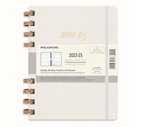 Moleskine Agenda Mensuel 2022, 2023, Agenda Mensuel 12-Mois, Carnet Mensuel avec Couverture Rigide, Taille XL 19 x 25 cm, Remake Oyster