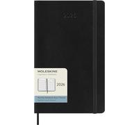 Moleskine Agenda mensuel 2026 12 mois, couverture souple, fermeture élastique, 13x21 cm, noir