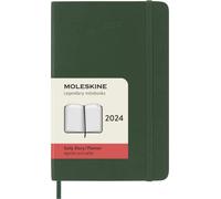 Moleskine Agenda Quotidien 12 Mois 2024, Agenda 2024, Format Pocket 9x14, Couverture Souple et Fermeture Elastique, Couleur Vert Myrte