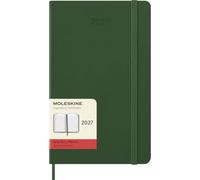 Moleskine Agenda Quotidien 2027, Agenda 12 Mois avec Couverture Rigide et Fermeture Élastique, Format Large 13x21 Cm, Couleur Vert Myrte