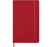 Moleskine Agenda Quotidien 2027, Agenda 12 Mois avec Couverture Rigide et Fermeture Élastique, Format Large 13x21 Cm, Couleur Rouge Écarlate