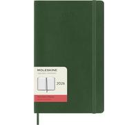 Moleskine Agenda Quotidien, Agenda Journalier 2026 12 Mois, Avec Couverture Souple et Fermeture Élastique, Format Large 13x21 cm, Couleur Verte