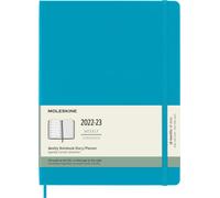 Moleskine - Agenda Semainier 18 Mois 2022-2023, avec Couverture Rigide et Fermeture Élastique, Format XL, 19 x 25 cm, Couleur Bleu