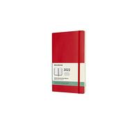 Moleskine Agenda Semainier 2022, Agenda Planner 12 Mois et Carnet de Notes Hebdomadaire avec couverture souple, Grand Format 13 x 21 cm, Rouge Écarlate, 144 Pages