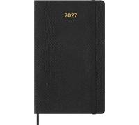 Moleskine Agenda Semainier 2027, Precious et Ethical Planner 12 Mois avec Espace pour Notes, Couverture Souple Végane et Coffret Cadeau, Format Large 13x21cm, Couleur Noir
