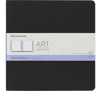 Moleskine - Art Collection - Album de Croquis, Carnet de Croquis avec Couverture Rigide, Papier pour Stylos, Crayons de Couleur, Fusain - Couleur Noir - Carré Taille 19 x 19 cm, 88 Pages