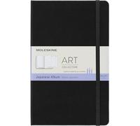 Moleskine - Art Collection - Album Japonais - Carnet de Croquis, Couverture Rigide, Fermeture Elastique - Papier pour Stylos, Pastels, Fusain - Couleur Noire - Grand Format 13 x 21 cm, 48 Pages
