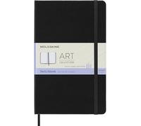 Moleskine - Art Collection Cahier de Croquis - Carnet, Couverture Rigide et Fermeture Elastique - Papier Convient pour Stylos, Crayons, Pastels - Couleur Noir - Grand 13 x 21 cm, 104 Pages