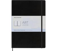 Moleskine Cahier Aquarelle A4, Cahier d'aquarelle Classique, Papier pour Crayons et Peintures Aquarelle, Couverture Rigide et Fermeture Elastique, Format A4 21 x 29.7 cm, Couleur Noir, 60 Pages
