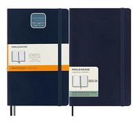 Moleskine Carnet de Notes Classic Expanded Weekly Planner 2023-2024, Cahier à lignes avec Couverture Souple Bleue 13x21cm, Agenda 18 Mois avec Couverture Souple Bleue 13x21cm